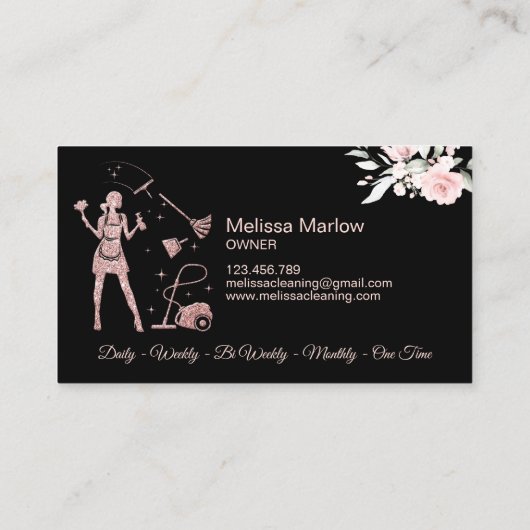 メイド清掃用清掃オフィス清掃サービス 名刺 (裏面)
