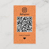 メイド清掃Instagramオレンジ家事QR 名刺 (裏面)
