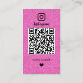メイド清掃Instagram ピンク | ハウスキーピングQR 名刺 (裏面)