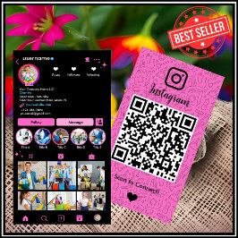 メイド清掃Instagram ピンク | ハウスキーピングQR 名刺