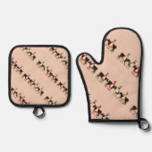 メイド8メイド搾乳カットアウトステンシルスタイル3 鍋つかみ&鍋敷きセット (正面)