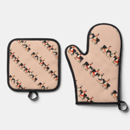 メイド8メイド搾乳カットアウトステンシルスタイル3 鍋つかみ&鍋敷きセット