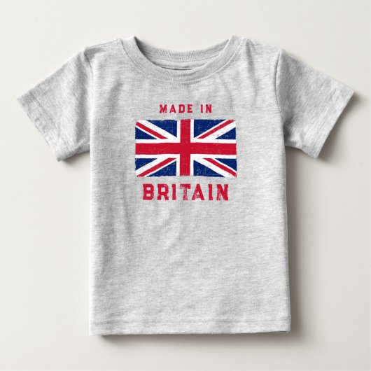 「メイド・イン・イギリス」(赤文字)ヴィンテージ・ユニオン・ジャック ベビーTシャツ (正面)