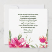 メイド・オナーになってくれるか？水彩フローラル 招待状 (裏面)