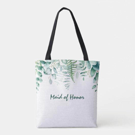 メイド・オナー結婚のユーカリ緑の緑 トートバッグ (裏面)