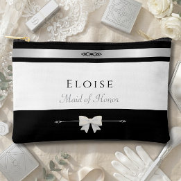 メイド・オブ・オナーのための高級ギフト | ラグジュアリーな結婚式のメイクアップ アクセサリーポーチ
