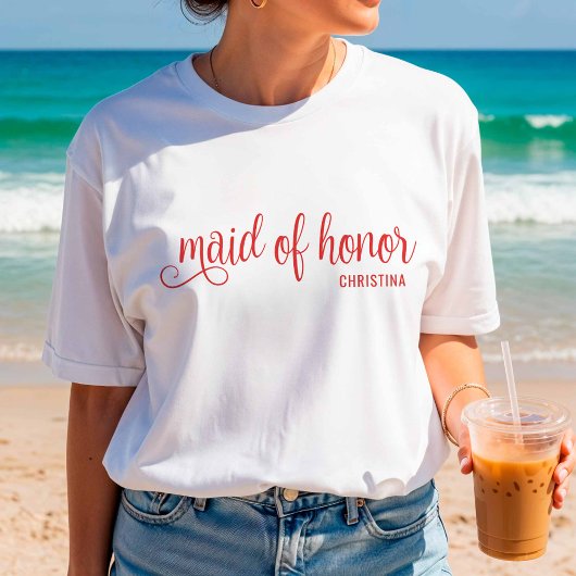 メイド・オブ・オナー・カリグラフィー・レッド・バッハ Tシャツ