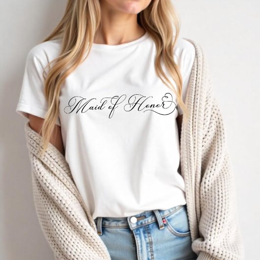 メイド・オブ・オナー シャツ – エレガントなウェディングパーティーTシャツ