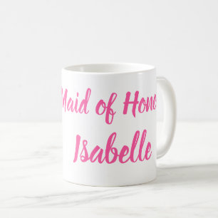 メイド・オブ・オナー ピンク オーダーメイド 名入れギフト 結婚式 コーヒーマグカップ