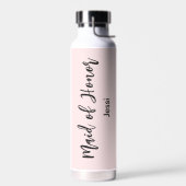 メイド オブ オナー ブラッシュ ピンク ブライダル シャワー ウォーターボトル (左面)