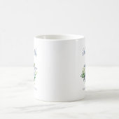 メイド・オブ・オナー 水彩花柄 ダスティブルーの結婚式 コーヒーマグカップ (中央)