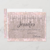 メイド・オブ・オーナー（花嫁付き添い人）-かわいらしピンク《写真》ぼけ味ライト インビテーションポストカード (正面/裏面)