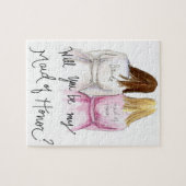 メイド・オブ・オーナー（花嫁付き添い人）か。 パズルのBrの長い花嫁Blの長い女中 ジグソーパズル (横)