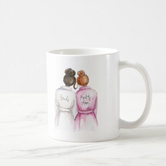 メイド・オブ・オーナー(花嫁付き添い人)か。 暗いBrのパンの花嫁の赤いパンの女中 コーヒーマグカップ (右)