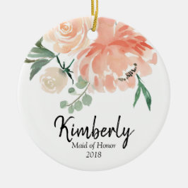 メイド・オブ・オーナー（花嫁付き添い人）のためのパーソナライズなオーナメント セラミックオーナメント