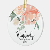 メイド・オブ・オーナー（花嫁付き添い人）のためのパーソナライズなオーナメント セラミックオーナメント (左)