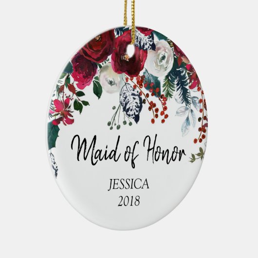 メイド・オブ・オーナー（花嫁付き添い人）のためのパーソナライズなオーナメント セラミックオーナメント (右)