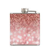 メイド・オブ・オーナー(花嫁付き添い人)のばら色の金ゴールドのグリッターのカスタムな結婚式 フラスク (裏面)