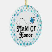 メイド・オブ・オーナー(花嫁付き添い人)のギフトのクリスマスの結婚式のオーナメント セラミックオーナメント (右)