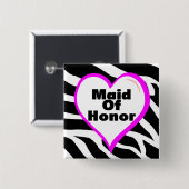 メイド・オブ・オーナー（花嫁付き添い人）のシマウマは縞で飾ります 缶バッジ (正面&裏面)