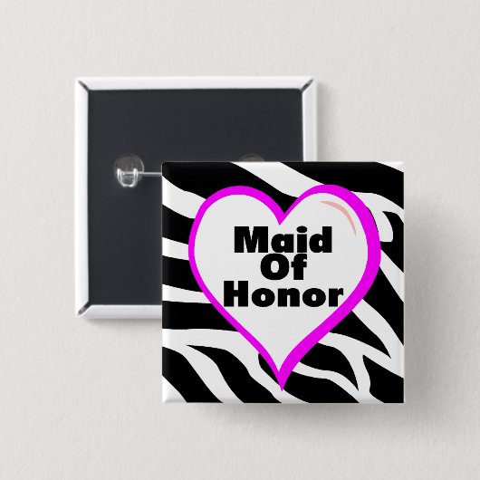 メイド・オブ・オーナー（花嫁付き添い人）のシマウマは縞で飾ります 缶バッジ (正面&裏面)