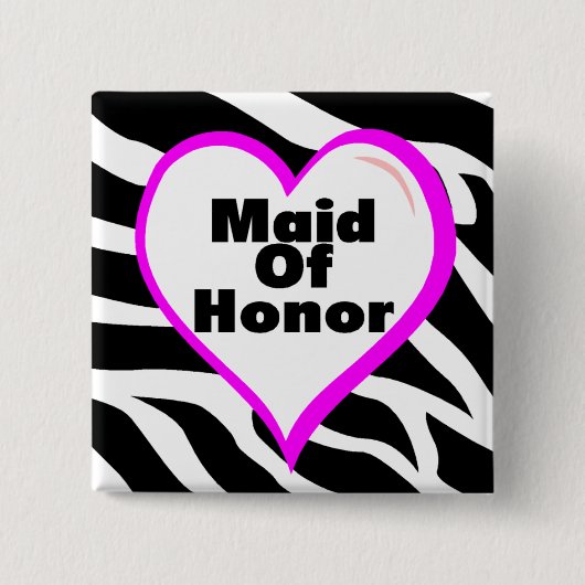 メイド・オブ・オーナー（花嫁付き添い人）のシマウマは縞で飾ります 缶バッジ (正面)