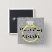 メイド・オブ・オーナー（花嫁付き添い人）のパーソナライズな花嫁の結婚披露宴 缶バッジ (正面&裏面)