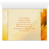 メイド・オブ・オーナー（花嫁付き添い人）のメッセージカードを結婚する2つのヒマワリ (内部横(下))