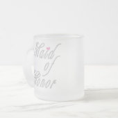 メイド・オブ・オーナー(花嫁付き添い人)の上品な灰色 フロストグラスマグカップ (正面左)