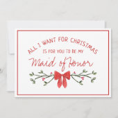 メイド・オブ・オーナー(花嫁付き添い人)の提案私がクリスマスに欲しいもの カード (正面)