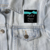 メイド・オブ・オーナー（花嫁付き添い人）の水の弓結婚式の名前をカスタムするY123 缶バッジ (インサイチュ)