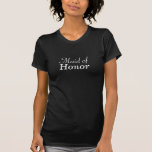 メイド・オブ・オーナー（花嫁付き添い人）の白黒のTシャツ Tシャツ<br><div class="desc">メイド・オブ・オーナー（花嫁付き添い人）の白黒のエレガントなTシャツ</div>