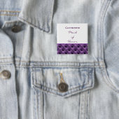 メイド・オブ・オーナー（花嫁付き添い人）の紫色の孔雀の名前をカスタムする 缶バッジ (インサイチュ)