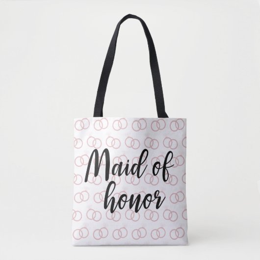 メイド・オブ・オーナー(花嫁付き添い人)の結婚指輪パターントートバック トートバッグ (正面)