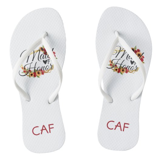 メイド・オブ・オーナー(花嫁付き添い人)ひまわりバラフローラギフト ビーチサンダル (ソール)