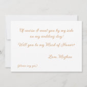 メイド・オブ・オーナー(花嫁付き添い人)または花嫁の提案カード 招待状 (裏面)