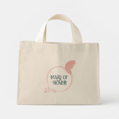 メイド・オブ・オーナー（花嫁付き添い人）アールヌーボーピンクバタフライ ミニトートバッグ (裏面)