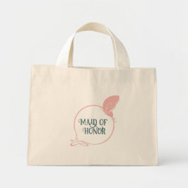 メイド・オブ・オーナー(花嫁付き添い人)アールヌーボーピンクバタフライ ミニトートバッグ