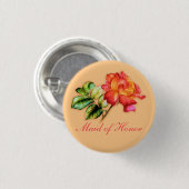 メイド・オブ・オーナー（花嫁付き添い人）オレンジティーバラ結婚ズ 缶バッジ (正面&裏面)