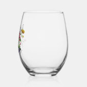 メイド・オブ・オーナー（花嫁付き添い人）カスタム文字オンフラワーブーケ ステムなしワイングラス (左)