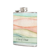 メイド・オブ・オーナー(花嫁付き添い人)カスタム水の色のストリーク フラスク (左)