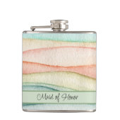 メイド・オブ・オーナー(花嫁付き添い人)カスタム水の色のストリーク フラスク (正面)