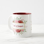 メイド・オブ・オーナー(花嫁付き添い人)ギフトかわいい水彩花 ツートーンマグカップ (正面左)