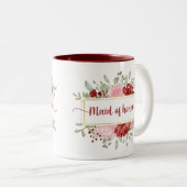 メイド・オブ・オーナー(花嫁付き添い人)ギフトかわいい水彩花 ツートーンマグカップ (正面右)