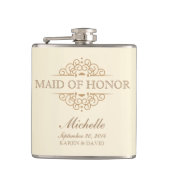 メイド・オブ・オーナー（花嫁付き添い人）ギフトヴィンテージウェディングパーティーフラスコ フラスク (正面)