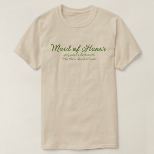 メイド・オブ・オーナー（花嫁付き添い人）グリーンベージュウェディングパーティーの衣装 Tシャツ