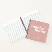 メイド・オブ・オーナー（花嫁付き添い人）シンプルミニマリスト名赤面バラ ノートブック (内部)