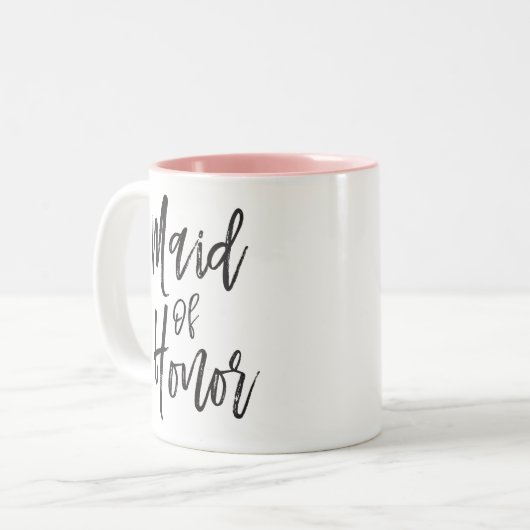 メイド・オブ・オーナー(花嫁付き添い人)|スクリプトスタイルのカスタム結婚 ツートーンマグカップ (正面左)