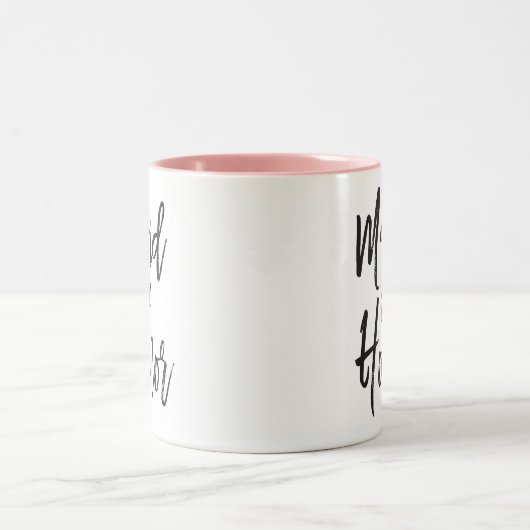 メイド・オブ・オーナー(花嫁付き添い人)|スクリプトスタイルのカスタム結婚 ツートーンマグカップ (中央)