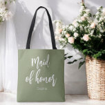 メイド・オブ・オーナー（花嫁付き添い人）セージ結婚グリーン トートバッグ<br><div class="desc">メイド・オブ・オーナー（花嫁付き添い人）セージ緑トートバッグ結婚s、ブライダルパーティ、ブライダルシャワー、バチェロレッテ。以下のコレクションでこのデザインを使用して他の製品をチェック。</div>